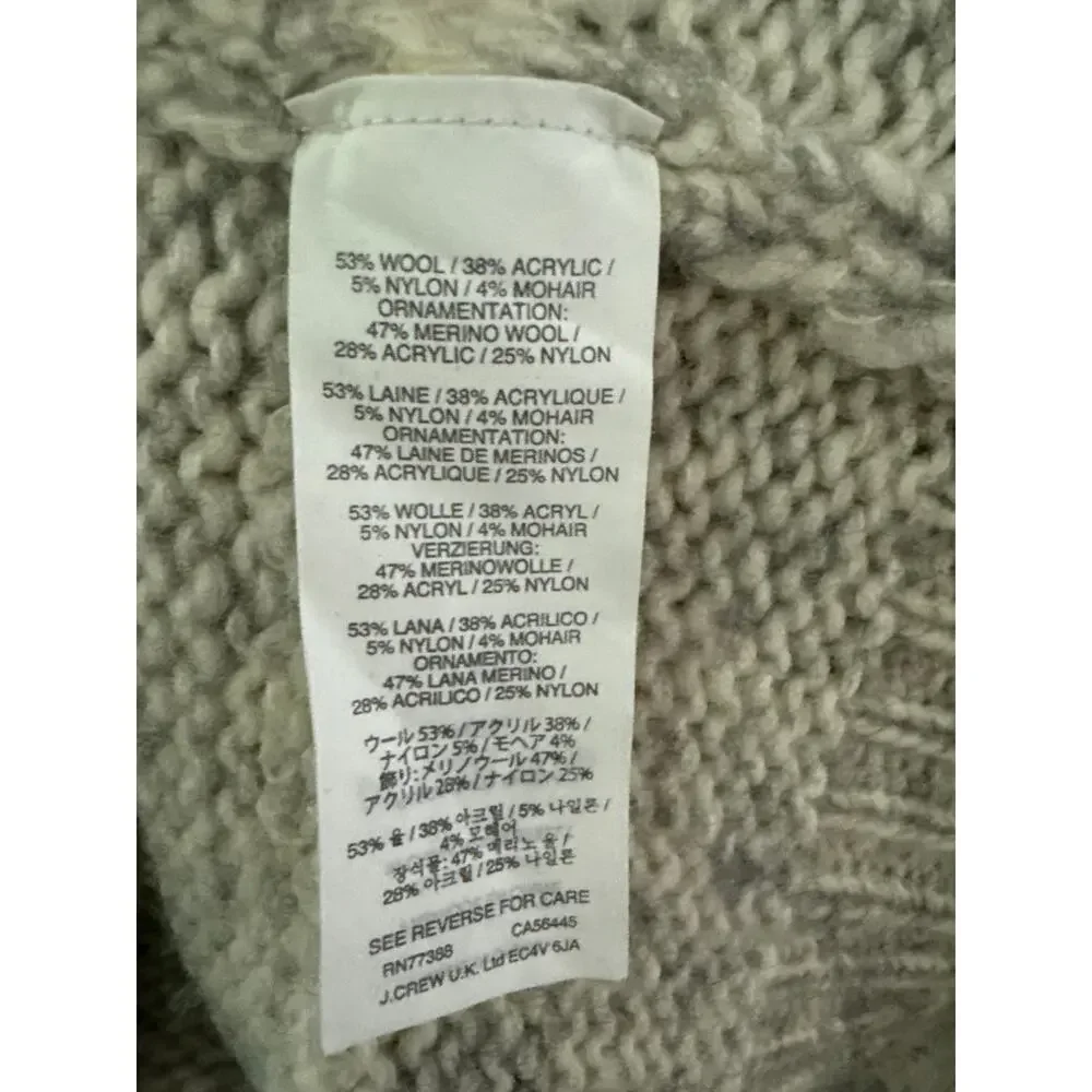 J. Crew Wool‎ Knit Crew Neck Wool Sweater Stripe Gray Size XS